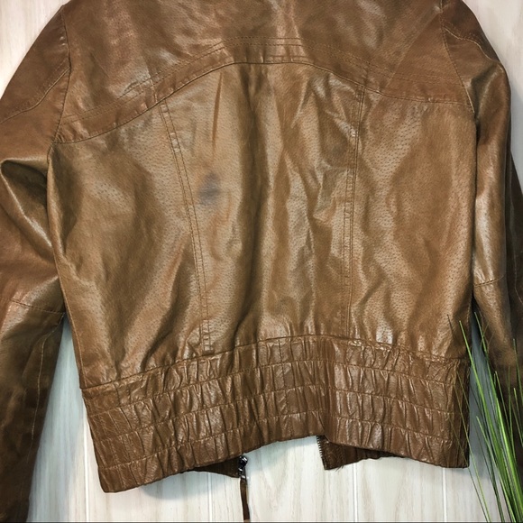 Vero Moda Kassy Short Leather Jacket Size M - Picture 6 of 8